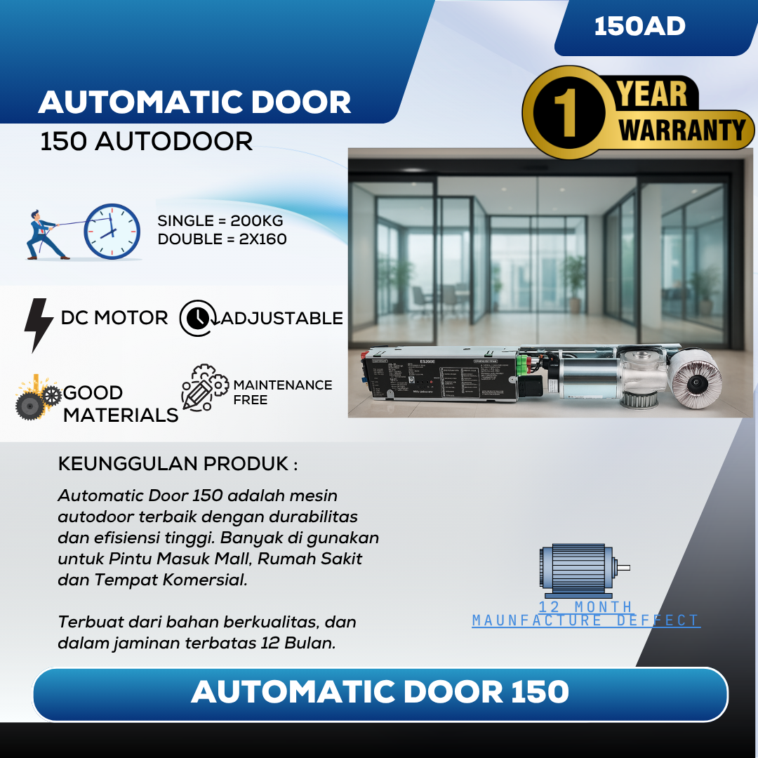 Mesin Pintu Kaca Otomatis 150 Automatic Door