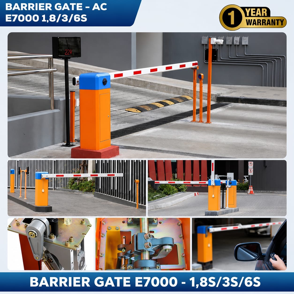 Automatic Barrier Gate E7000 AC - Palang Parkir Otomatis