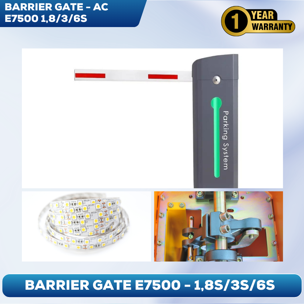 Supplier Mesin Barrier Gate Otomatis E7500 – Palang Parkir Portal Perumahan & Pintu Tol High Speed (LED System)